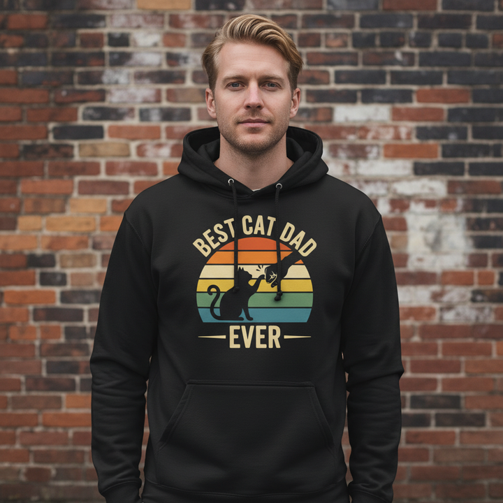 Best Cat Dad Ever – Classic Sunset — Premium Midweight Hoodie
