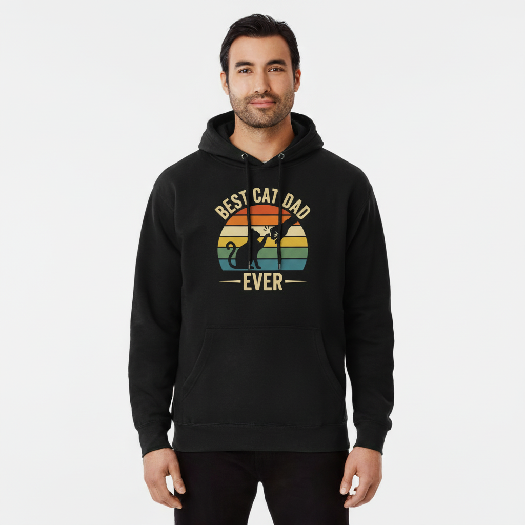 Best Cat Dad Ever – Classic Sunset — Premium Midweight Hoodie