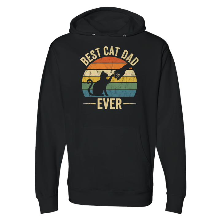 Best Cat Dad Ever – Vintage Sunset (Distressed) — Premium Midweight Hoodie