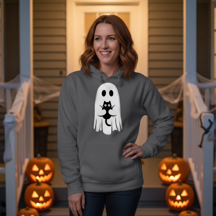 Boo Holding Kitty — Premium Midweight Hoodie