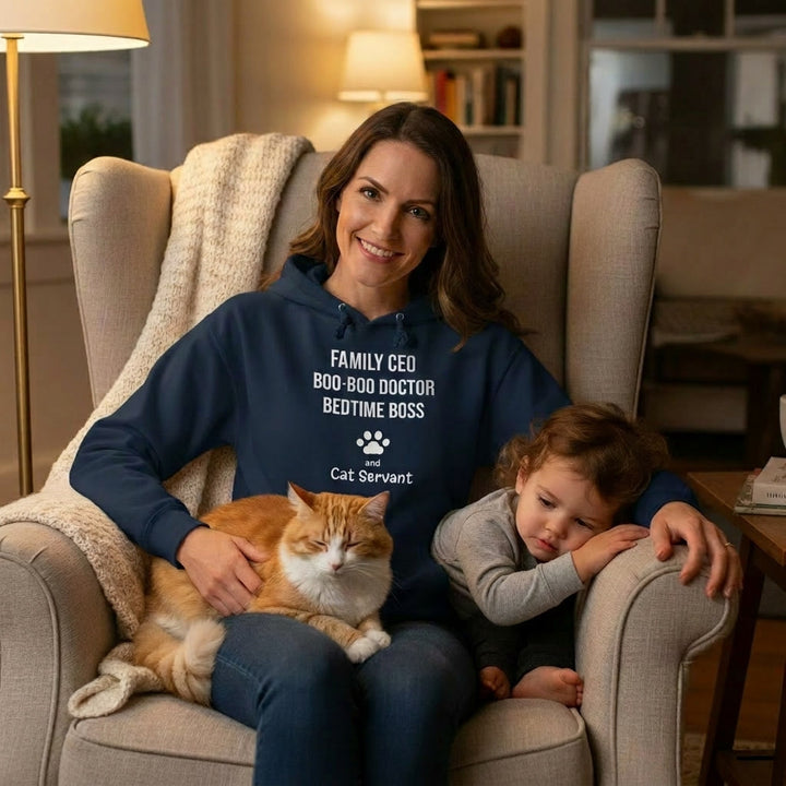 From Boss Mom to Cat Servant — Funny Mom Hoodie
