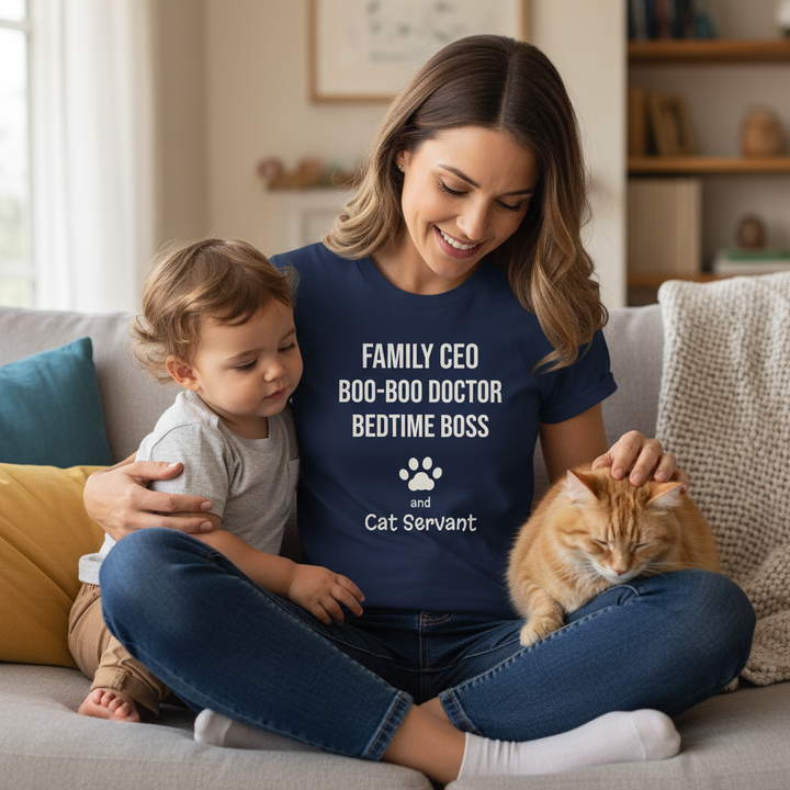 From Boss Mom to Cat Servant — Funny Mom T-Shirt