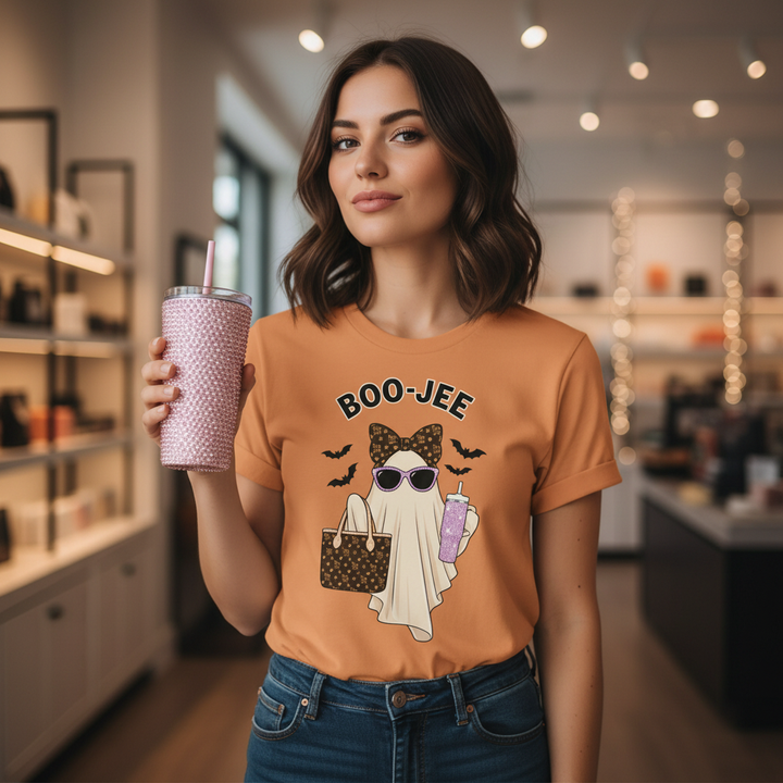 "Boo-Jee" — Glam Ghost Halloween — Premium T-Shirt