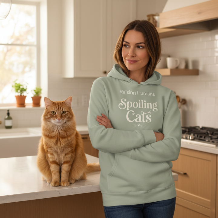 Raising Humans, Spoiling Cats — Premium Hoodie